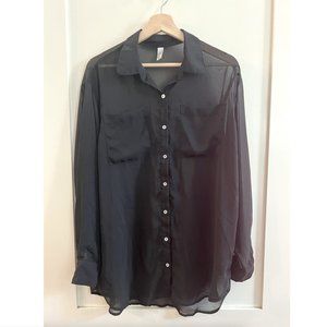 American Apparel Chiffon Button Up